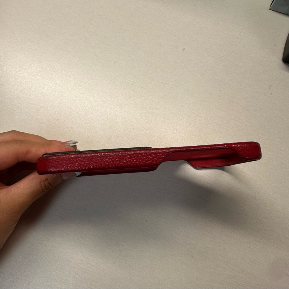 Louis Vuitton Red Leather iPhone Case with Monogram Card Pocket - Picture 9 of 11